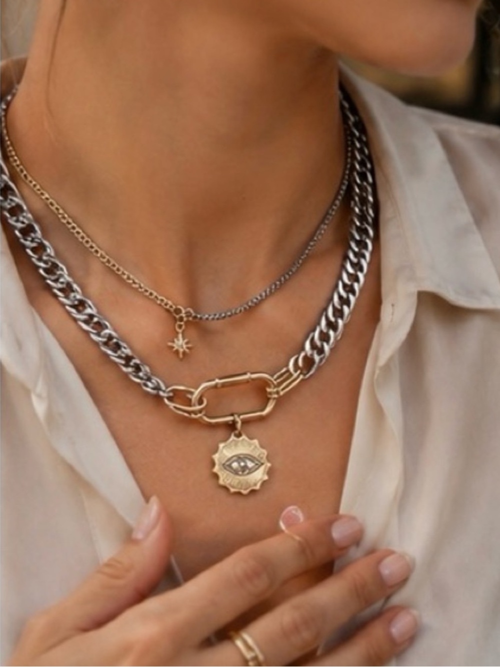 Celestial Layered Medallion Necklace